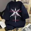 Marca Americana de Moda de Rua Camiseta Pesada de Algodão Puro de Manga Curta para Homens e Mulheres, Top Casual Solto Estilo Coreano, Camiseta Versátil de Manga Meia-Manga