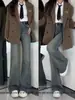 Jeans Acampanados Elásticos de Cintura Alta Estilo Retro Americano para Mujer con Forro de Felpa - Invierno 2026