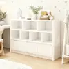 Estantería de Piso Estante de Almacenamiento Doméstico Gabinete de Almacenamiento Estilo Crema Gabinete Bajo Gabinete Lateral Simple Estante de Almacenamiento para Sala de Estar Dormitorio Estantería de Libros