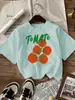Camiseta Feminina com Estampa de Frutas Tomate Fresco Camiseta de Algodão Versátil Casual Gola Redonda Streetwear Verão Y2K Manga Curta