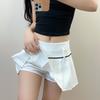 Falda Plisada JK Casual Adelgazante Dulce y Picante con Lazo Puro para Mujer Verano Nuevo Grupo de Mujeres Universitarias Falda Corta