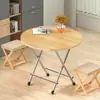 Mesa Plegable Mesa para Comer Simple Dormitorio Hogar Plegable Casa de Alquiler Mesa Pequeña Mesa Redonda Plegable Mesa de Comedor