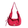 Bolsa de Lona con Lunares Estilo Coreano para Mujer 2026 Nueva Informal Bolsa Tipo Empanada Gran Capacidad Pequeña Fresca Versátil Bolso de Hombro Cruzado
