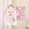 Ropa de Casa para Niños y Bebés Niñas y Niños Pijamas de Manga Corta Verano Delgados Niños Grandes Dibujos Animados Traje de Niña Pequeña