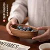 Tigela de Madeira de Nogueira Estilo Luxo Leve, Formato de Barco, Compartimento Duplo, Prato Dividido de Madeira Maciça para Uso Doméstico, Prato de Lanches, Prato de Frutas, Bandeja de Lanches
