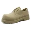 Sapatos Derby Retro de Bico Largo para Homens, Novo Estilo de Salto Alto, Sapatos de Couro Casuais de Solado Grosso para Roupas de Trabalho, Estilo Britânico Europeu e Americano