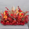 Arreglo Floral de Piso Rojo Boda Decoración con Flores Artificiales Escenario Pasillo Arreglo Floral Fondo Flores Colgantes Flores de Seda Flores Realistas Alta Simulación