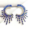 Moda Europeia e Americana Brincos Transfronteiriços Metal Exagerados Simétricos Esquerda e Direita Geométricos Vazados Acessórios de Diamante Brincos de Meio Girassol