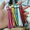 Borla de cuero níquel Campana Negra Borla de PU Amazon silicona cuentas de madera pulsera accesorios de joyería accesorios epoxi