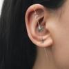 Piercing de orelha estilo cool pino simples cravejado com zircônia estrela letra brincos personalidade estilo hip hop brincos de clipe ao redor da orelha
