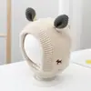 Gorro de Lana Grueso y Cálido Unisex para Niños de Otoño e Invierno Protección para Orejas de Bebé Bonito Bordado Doble de Orejas Gorro de Punto para Bebé