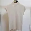 Nova Malha Versátil Sem Mangas Elegante Slim Gola Meia-Alta Fina Levemente Transparente para Mulheres - Coleção Primavera/Verão Coreana