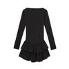 Exportación Transfronteriza Ropa de Mujer Verano 2025 Estilo Europeo y Americano Vestido Corto Decorativo con Capas en el Bajo de Manga Larga para Mujer L52417