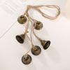 Colgante de Cuerda de Cáñamo DIY de 38 mm con Campana, Adorno para Colgar en Casa, Campana de Viento de Metal, Colgante DIY para Decoración de Árbol de Navidad, Campana de Hierro