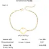 Pulsera de Acero Inoxidable Chapada en Oro de 18K con Cadena, Corazón Hueco, para Pareja, Popular Transfronteriza Europea y Americana, Simple y Versátil