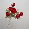 Camelia Artificial de Terciopelo de 7 Cabezas, Peonía Falsa, Accesorios de Boda, Decoración del Hogar, Lisianthus Multicapa, Camelia Lirio de Rocío