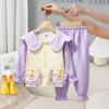 Conjunto de Pijama de Algodón Puro para Niños de Primavera y Verano Ropa para el Hogar para Niños Pequeños y Medianos Niños Grandes Niñas Bebé Algodón Encaje Estilo Coreano Manga Larga