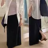 Saia Midi de Maternidade Outono Estilo Influenciador Cordão Preguiçoso Sem Suporte Usável Pós-Parto Fenda nas Costas Saia Reta