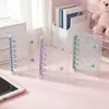 Estilo Japonês Fofo A7 Duas Botões PVC Transparente Colorido Inserção de Bolsa para Fichário Capa de Caderno Planejador Seis Furos