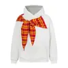 Outono e Inverno 2025 Marca Americana Retro Tendência Alça Xadrez Laço Novo Moletom com Capuz de Manga Longa Tops Femininos