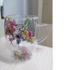 Nueva taza de vidrio aislante de doble capa flor real alto valor de color taza creativa de flor seca de doble uso para frío y caliente taza de café al por mayor