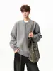 Suéter cárdigan retro de botones a presión color turquesa con cuello redondo para hombre y mujer, otoño invierno, peso pesado, de alta gama, versátil, tejido casual, prenda de abrigo