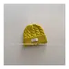 Gorro de punto trenzado liso para niños, gorro de punto simple estilo coreano con borde enrollado, gorro de invierno cálido unisex