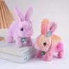 Juguete de peluche eléctrico, conejo animal simulado que puede ladrar y moverse, con orejas móviles, mascota electrónica muñeca de juguete para niños
