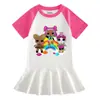 Verano 2023 Nuevo Ropa Infantil Dibujos Animados Manga Corta Vestido de Niña Delgado Bebé Elegante Vestido Plisado Moderno