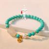 Pulsera turquesa Mengsong artística simple vida original año del conejo regalo de San Valentín exquisito conejo de jade buena suerte pulsera de lujo ligero