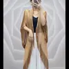 Popular Xale de Franja Oca com Fio Dourado e Prateado para Mulheres Usarem como Roupa Externa no Verão Fino Elegante Proteção Solar Cardigan de Seda Gelada Fabricante Atacado