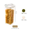 Cozinha Tampa Branca Pote Hermético Pote para Grãos Alimentos Pote de Armazenamento de Plástico Pote de Armazenamento de Grãos de Café Caixa de Armazenamento de Frutas Secas