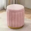 Taburete de Tocador de Lujo Ligero, Taburete Moderno Minimalista Nórdico para Tocador de Dormitorio de Niñas, Taburete Redondo Silla de Celebridad de Internet, Taburete de Maquillaje