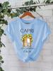 Camiseta de algodón puro de verano europeo y americano, manga corta, cuello redondo, comercio exterior transfronterizo, camiseta estampada con patrón americano, fábrica de comercio exterior femenina
