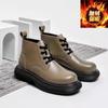Botas para Hombre 2024 Otoño e Invierno Estilo Nuevo Estilo Británico Botines Retro Suela Gruesa Botas de Punta Ancha Zapatos para Hombre Trbottomy Dropshipping