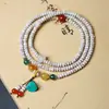 Pulseira Duplo Círculo Bodhi Estrela e Lua para Mulheres, Nova Pulseira de Contas Budista Estilo Chinês, Joias Étnicas de Luxo Leve de Nicho Venda por Atacado