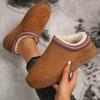 Nuevos Zapatos de Algodón Planos de Felpa Gruesos Versátiles de Media Caña Talla Grande Comercio Exterior Zapatos Ligeros Europeos y Americanos para Mujer Otoño e Invierno 2025