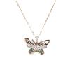 Collar de boda con banquete de mariposa de lujo ligero de diamantes completo transfronterizo para mujer, cadena de clavícula versátil para celebridad de Internet, titanio, venta al por mayor de fábrica para mujer