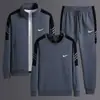 Traje para hombre 2024 Otoño Nuevo Traje de tres piezas deportivo y casual Chaqueta Sudadera Pantalón de chándal Traje para correr fitness Ropa de hombre