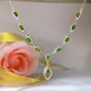 Collar de Diópsido Incrustado en Todo el Cuerpo Plata S925 Nuevo Colgante de Diópsido Natural Accesorios para Mujer Joyería de Moda Venta al por Mayor