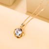 Nuevo Collar Elegante de Acero de Titanio para Mujer, Cadena de Clavícula Moderna de Corazón Latiente, Joyería Choker Nicho con Incrustaciones de Diamantes