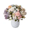 Ramo de Manzanilla de Colores Otoñales, Flores Artificiales, Flores Falsas, Plantas Verdes, Manualidades para Decoración de Bodas al por Mayor, Fabricante Transfronterizo de Ins