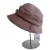 Sombrero de Pescador Plisado Casual para Mujer, Sombrero de Tela para Protección Solar de Verano, Sombrero de Cubo de Mezcla de Lino con Recubrimiento de Protección UV