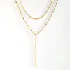 Collar Largo en Forma de Y con Borla y Perlas Europeo y Americano Transfronterizo Apilado Simple Collar para Clavícula Multicapa Elegante Venta Caliente