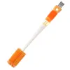 Cepillo para Tazas 5 en 1 con Mango Largo, Cepillo Limpiador de Tazas con Forma de Zanahoria, Cepillo para Botellas, Cepillo Limpiador de Ranuras para Tapas de Tazas, Cepillo para Popotes, Venta Caliente Transfronteriza