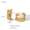 En stock mayoreo Europa y Estados Unidos 2024 verano aretes transfronterizos personalizados chapados en oro aretes redondos irregulares