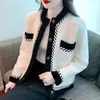 Cardigan de Punto de Visón Nuevo Primavera y Otoño Top Holgado Prendas Exteriores Chaqueta Estilo Pequeño Aroma Nuevo Otoño e Invierno Mujer