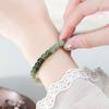 Pulsera de Jade Hetian Natural para Mujer, Nuevo Estilo Chino Gradiente Agua Clara Estilo Antiguo Jade Hetian Jade Verde Pulsera de Cuentas Joyería Hy