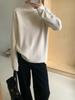 Super Peça para Outono e Inverno 6 Cores Gola Alta Meia Malha Camisa Base Simples Pequena Dobra Versátil Suéter de Malha Solto para Mulheres