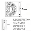 Aleación 26 Accesorios de Letras Inglesas Colgante con Letras Incrustadas de Diamantes, Pulsera de Letras Plateadas, Ropa DIY, Amazon Transfronterizo